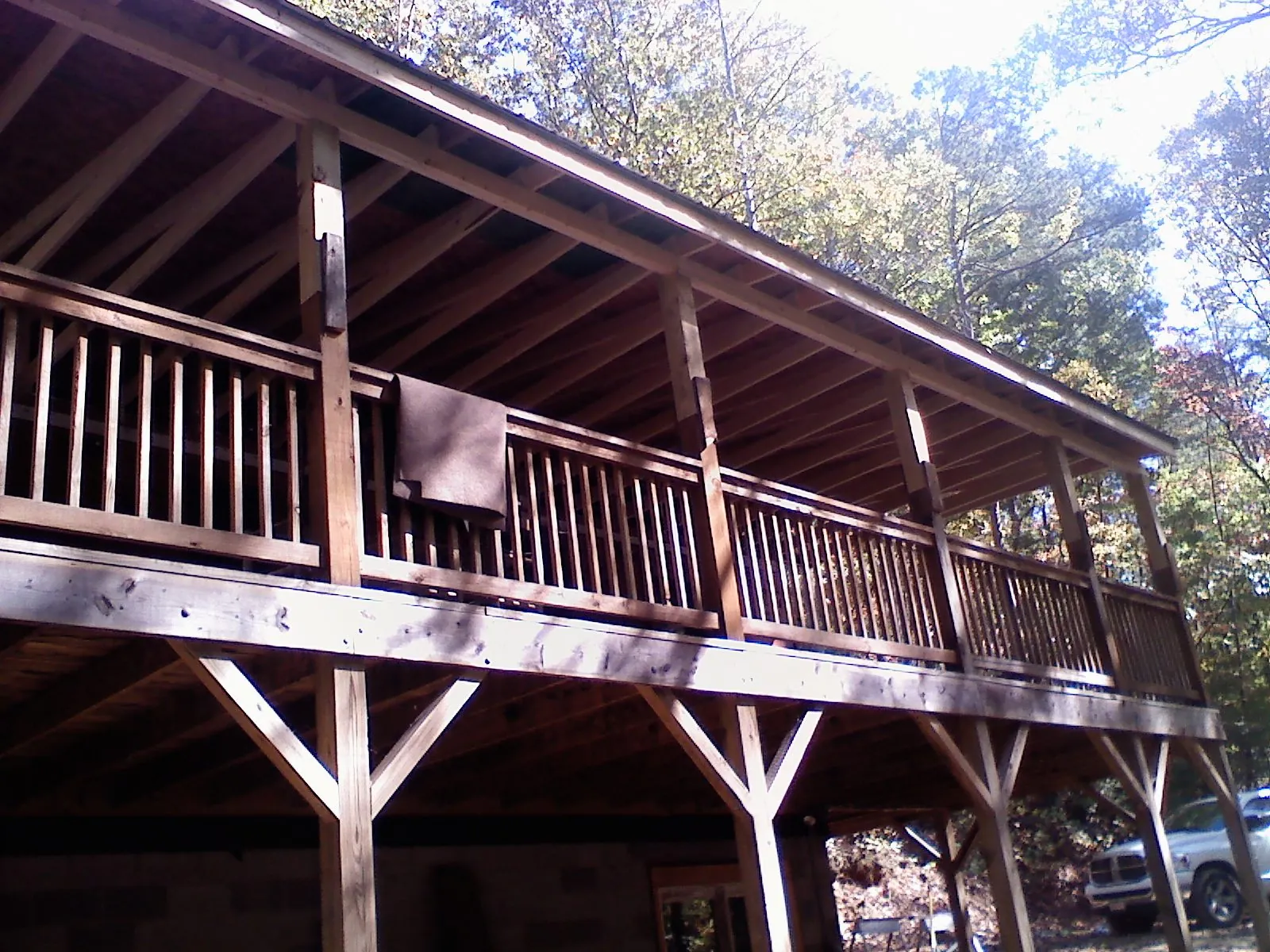 Timber framing under a new elevated porch and deck — Roof Leak Repair in Mount Pleasant by Roofing Brothers